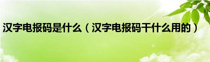 电报码是什么-电报码翻译对照表2847